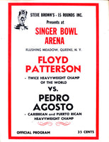 PATTERSON, FLOYD-PEDRO AGOSTO OFFICIAL PROGRAM (1972)