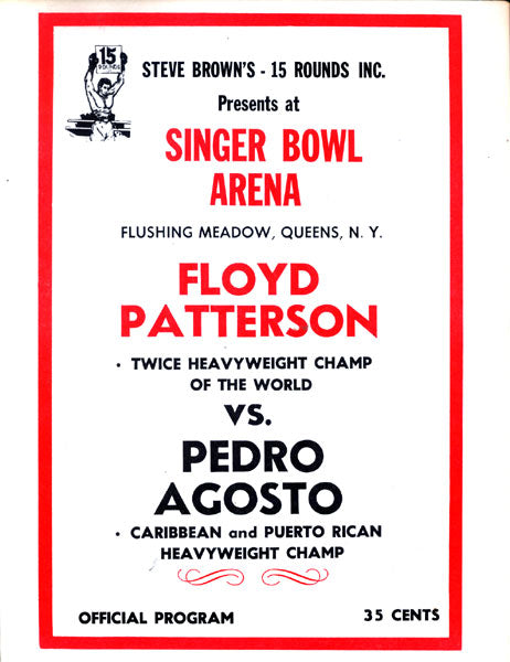 PATTERSON, FLOYD-PEDRO AGOSTO OFFICIAL PROGRAM (1972)