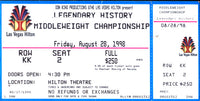 DURAN, ROBERTO-WILLIAM JOPPY & BERNARD HOPKINS-ROBERT ALLEN OFFICIAL FULL TICKET (1998)