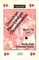 CHUVALO, GEORGE-BOB FELSTEIN OFFICIAL PROGRAM (1977-CANADIAN TITLE)