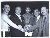 ROBINSON, SUGAR RAY-GENE FULLMER II ORIGINAL WIRE PHOTO (PRE FIGHT-1957)