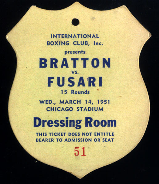 FUSARI, CHARLIE-JOHNNY BRATTON DRESSING ROOM PASS (1951)