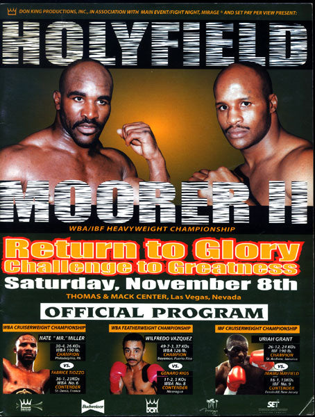 HOLYFIELD, EVANDER-MICHAEL MOORER II OFFICIAL PROGRAM (1997)