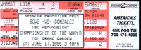 BOWE, RIDDICK-JORGE LUIS GONZALEZ OFFICIAL FULL TICKET (1995)