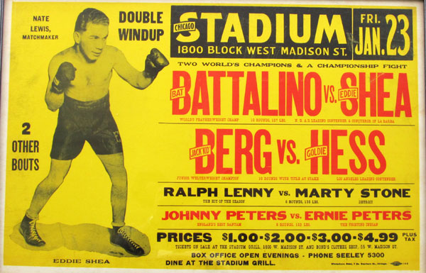 BATTALINO, BAT-EDDIE SHEA & JACKIE "KID" BERG-GOLDIE HESS ON SITE POSTER (1931)