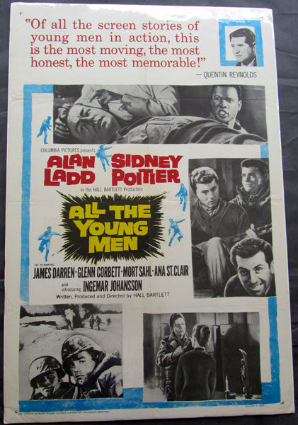 JOHANSSON, INGEMAR ORIGINAL MOVIE POSTER "ALL THE YOUNG MEN" (1960)