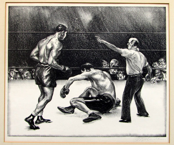 LOUIS, JOE-JAMES J. BRADDOCK CHARCOAL LITHOGRAPH BY GOLINKEN (1937)