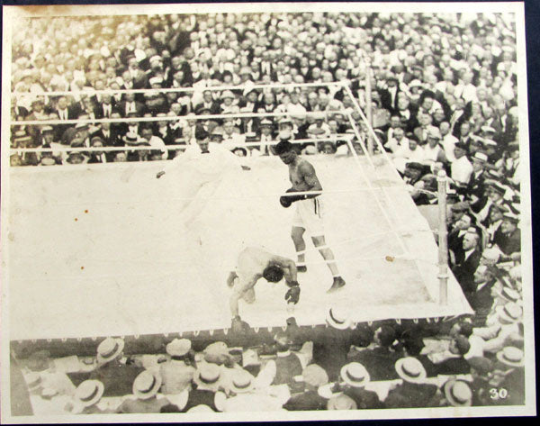 DEMPSEY, JACK-GEORGES CARPENTIER ORIGINAL LARGE FORMAT ANTIQUE PHOTOGRAPH (1921)