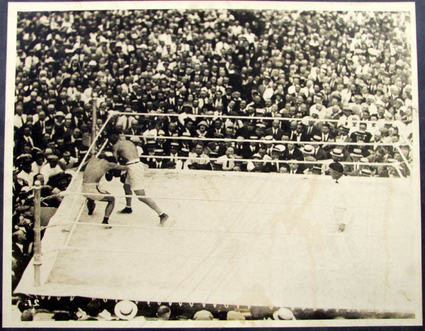 DEMPSEY, JACK-GEORGES CARPENTIER ORIGINAL LARGE FORMAT ANTIQUE PHOTOGRAPH (1921)