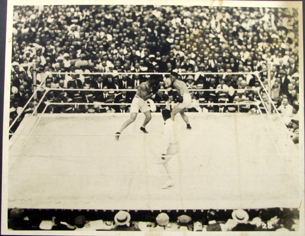 DEMPSEY, JACK-GEORGES CARPENTIER ORIGINAL LARGE FORMAT ANTIQUE PHOTOGRAPH (1921)