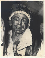 BASILIO, CARMEN ORIGINAL WIRE PHOTO (1955-2ND DEMARCO FIGHT)