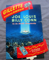 LOUIS, JOE-BILLY CONN I GILLETTE ADVERTISING STANDEE (1941-LARGE VERSION)