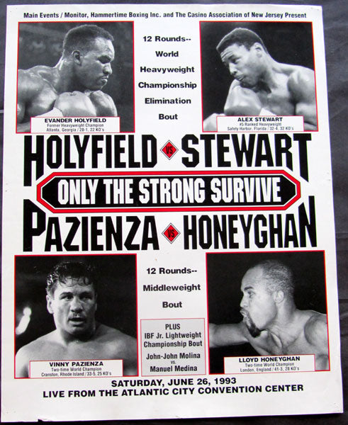 HOLYFIELD, EVANDER-ALEX STEWART ON SITE POSTER (1993)