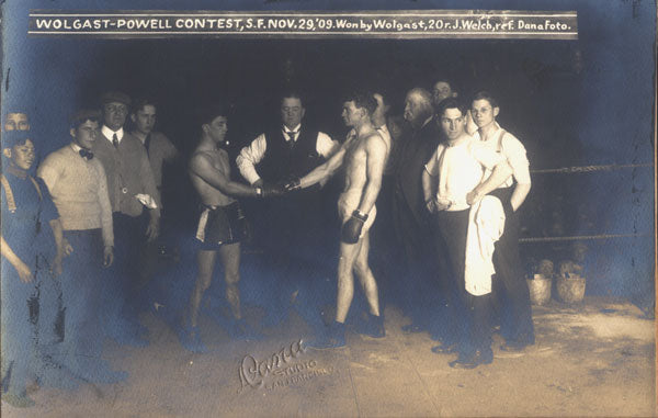 WOLGAST, AD-LEW POWELL ORIGINAL ANTIQUE PHOTO (1909)