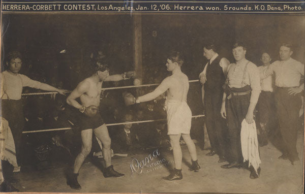 CORBETT II, YOUNG-AURELIO HERRARA ORIGINAL ANTIQUE PHOTO (1906-SQUARE OFF)