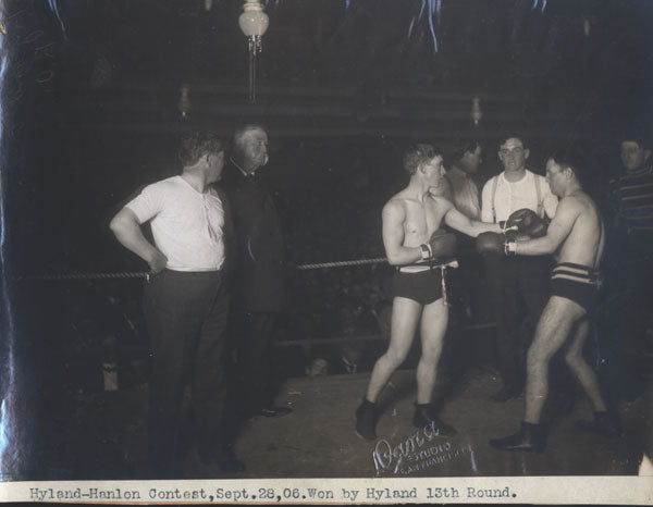 HYLAND, FIGHTING DICK-EDDIE HANLON ORIGINAL ANTIQUE PHOTO (1906)