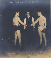 BRITT, JIMMY-FRANK ERNE ORIGINAL ANTIQUE PHOTO (1902-SQUARING OFF)