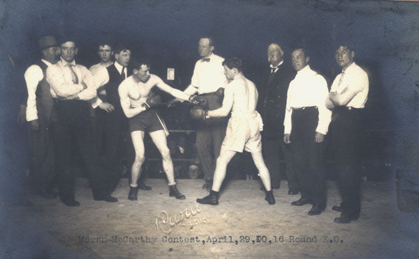 MORAN, OWEN-TOMMY MCCARTHY ORIGINAL ANTIQUE PHOTO (1910-SQUARING OFF)