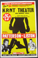 LISTON, SONNY-FLOYD PATTERSON I ORIGINAL CLOSED CIRCUIT POSTER (1962)