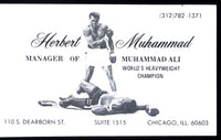 MUHAMMAD, HERBERT BUSINESS CARD (MANAGER OF MUHAMMAD ALI)