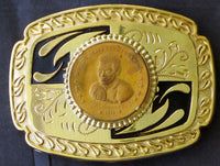 ALI, MUHAMMAD SOUVENIR BELT BUCKLE (GOLD-1974)