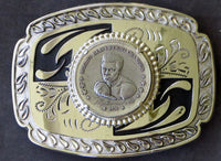 ALI, MUHAMMAD SOUVENIR BELT BUCKLE (SILVER-1974)