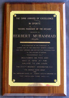 MUHAMMAD, HERBERT BOXING MANAGER OF THE DECADE AWARD (1978)