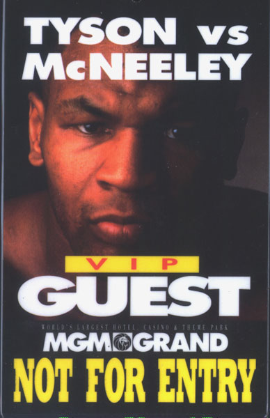 TYSON, MIKE-PETER MCNEELEY VIP CREDENTIAL (1995)