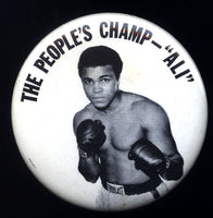 ALI, MUHAMMAD: THE PEOPLE'S CHAMP SOUVENIR PIN (1970'S)