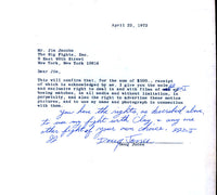 JONES, DOUG SIGNED LETTER AGREEMENT (1972)