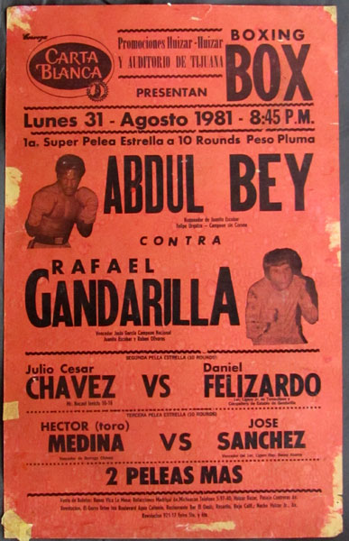 CHAVEZ, JULIO CESAR-DANIEL FELIZARDO ON SITE POSTER (1981)