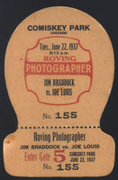 LOUIS, JOE-JIMMY BRADDOCK ROVING PHOTOGRAPHER PASS (1937)