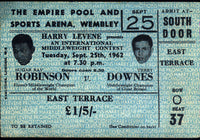 ROBINSON, SUGAR RAY-TERRY DOWNES TICKET (STUBLESS-1962)