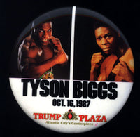 TYSON, MIKE-TYRELL BIGGS SOUVENIR PIN (1987)