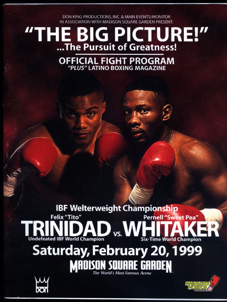 TRINIDAD, FELIX "TITO"-PERNELL WHITAKER OFFICIAL PROGRAM (1999)