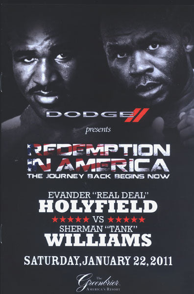 HOLYFIELD, EVANDER-SHERMAN LEWIS OFFICIAL PROGRAM (2011)