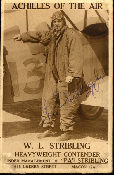 STRIBLING, W.L.(YOUNG) SIGNED REAL PHOTO POSTCARD