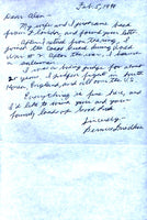 FRIEDKIN, BERNIE HAND WRITTEN & SIGNED LETTER