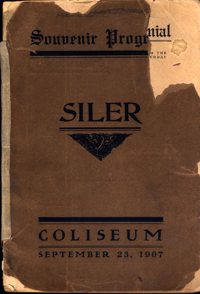 SILER, GEORGE SOUVENIR TESTIMONIAL PROGRAM (1907)