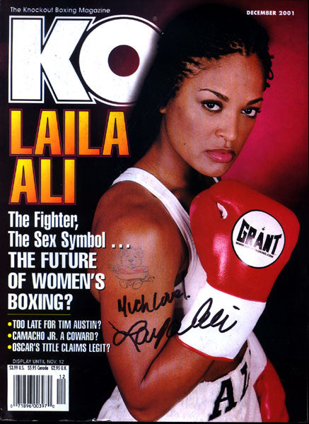 ALI, LAILA SIGNED BOXING MAGAZINE (KO-DECEMBER 2001)