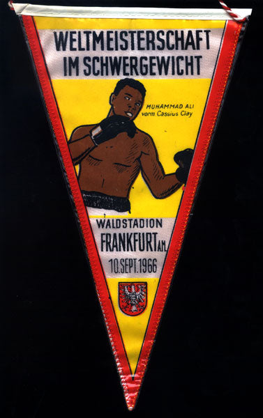 ALI, MUHAMMAD-KARL MILDENBERGER SOUVENIR PENNANT (1966)