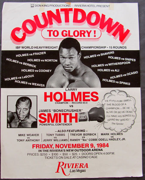 HOLMES, LARRY-JAMES "BONECRUSHER" SMITH ON SITE POSTER (1984)