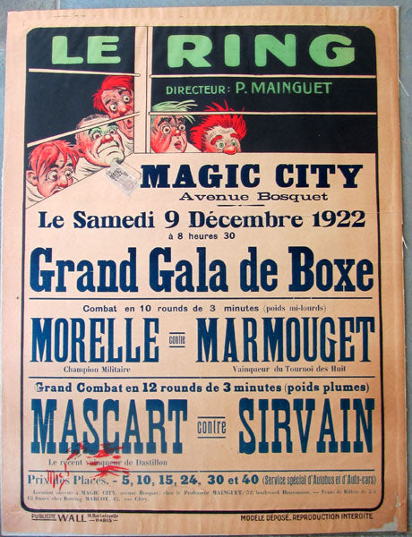 MASCART, EDOUARD-ROBERT SIRVAIN ON SITE POSTER (1922)