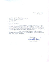 DURAN, ROBERTO LETTER TO WBA REQUESTING TITLE FIGHT (1983)