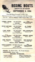 GALENTO, TONY "TWO TON"-MARTY GALLAGHER OFFICIAL PROGRAM (1934-JACK DEMPSEY REFEREE)