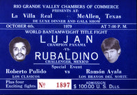 LUJAN, JORGE-ROBERTO RUBALDINO STUBLESS TICKET (1979)