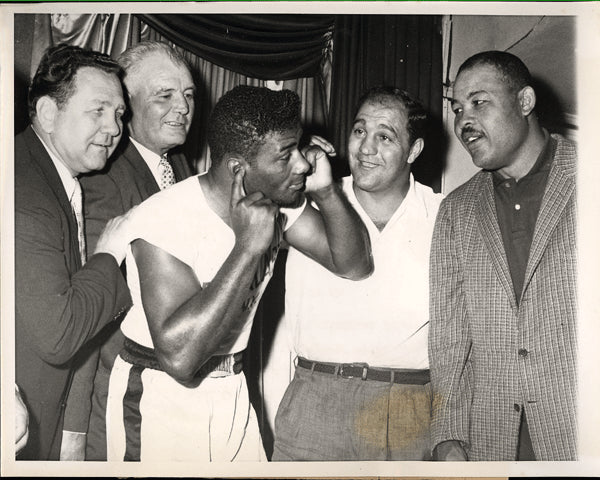 PATTERSON, FLOYD-LOUIS-MARCIANO-BRADDOCK-LESNEVICH WIRE PHOTO (1960)