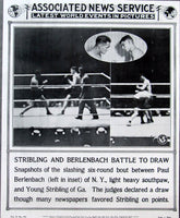 STRIBLING, YOUNG-PAUL BERLENBACH POST FIGHT POSTER (1924)