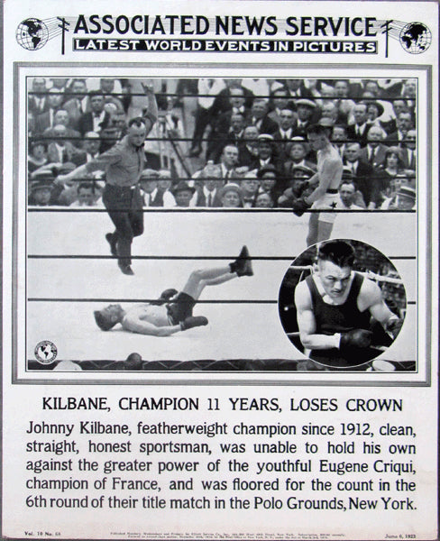 CRIQUI, EUGENE-JOHNNY KILBANE POST FIGHT POSTER (1923)