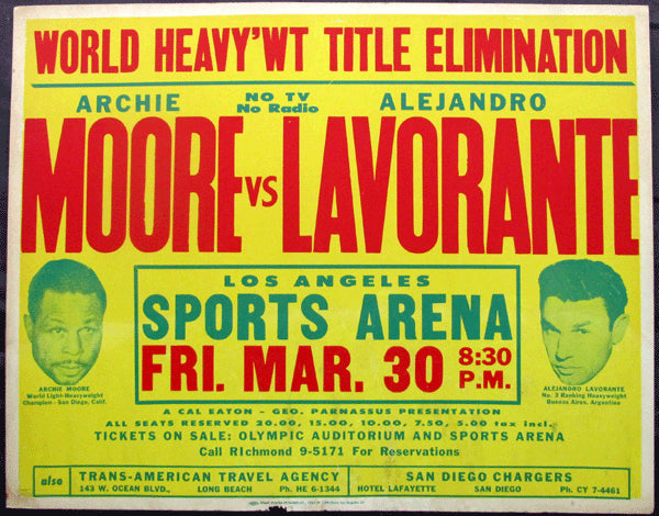 MOORE, ARCHIE-ALEJANDRO LAVORANTE ON SITE POSTER (1962)